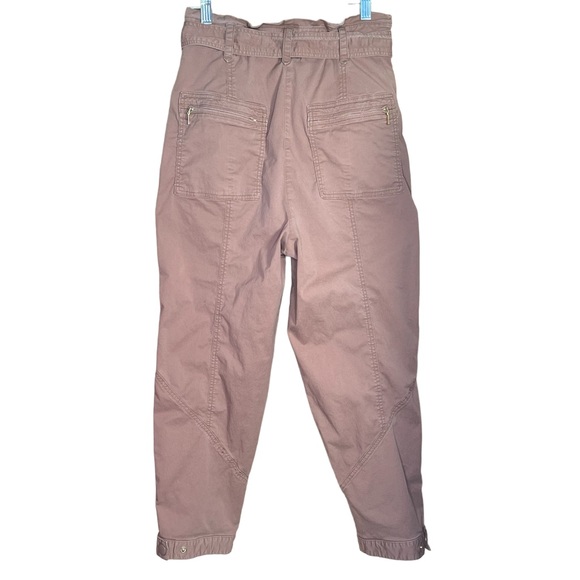 Anthropologie High Rise Pants With Paper Bag Waist & Embroidered Pockets Size 4 - Picture 5 of 13